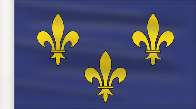 Bandera, con lado del asta reforzado: Île-de-France	Unofficial	Non-officiel de la région Île-de-France en France	이 것은 일드프랑스의 깃발입니다