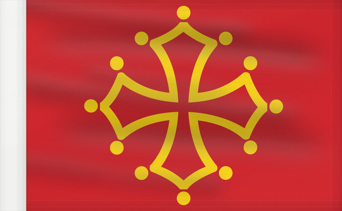 Bandera, con lado del asta reforzado: Midi-Pyrénées