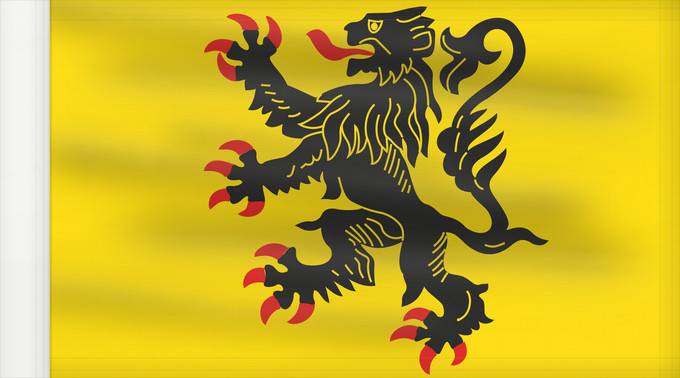 Drapeau, avec guindant renforcé : Generic flag of Nord-Pas-de-Calais Lion of Flandres appearing Lion des flandres Norte-Paso de Calais Flämischer Löwe Nord-Pas-de-Calais