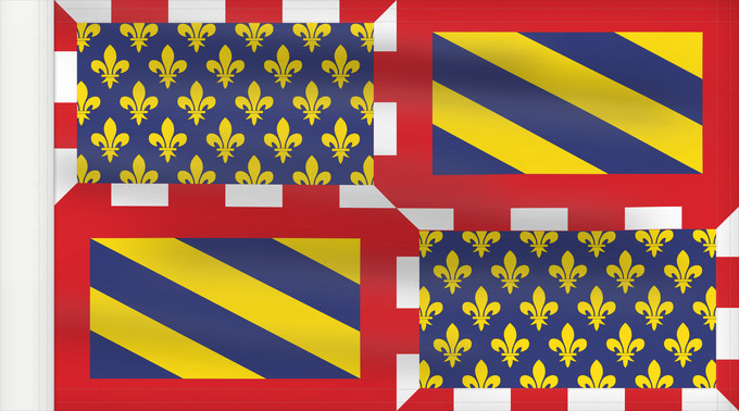 Flag, with reinforced hoist: Ancient Flag of Burgundy Ancien de la Bourgogne Bandera antigua de Borgoña Burgund (historisch) Antica bandiera della Borgogna