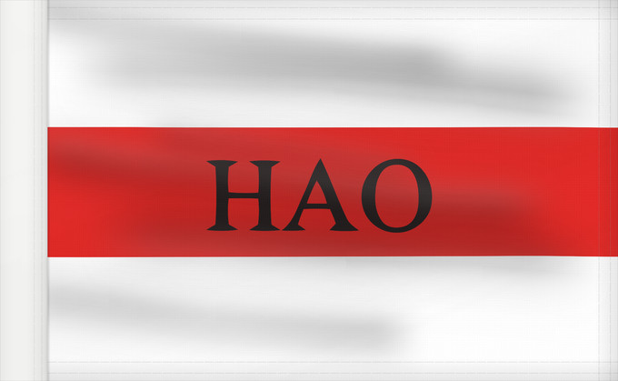 Bandera, con lado del asta reforzado: Hao