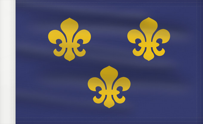 Flag, with reinforced hoist: Medieval France France médiévale Francia medieval Mittelalterliches Frankreich Francia medievale Present day s Île-de-France