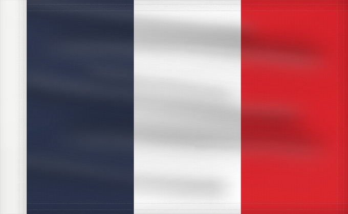 Bandera, con lado del asta reforzado: France	Francia	Frankreich	France in #002654, #FFFFFF, #CE1126