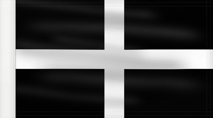Bandera, con lado del asta reforzado: Cornwall	Saint Piran s Flag, Flag of Cornwall	Saint Piran, Drapeau des Cornouailles	Cornualles	Cornovaglia	Cornwealla fana	Banniel Sant Piran	Cernyw	Chorn	Peran, Baner Kernow	Cornubiae