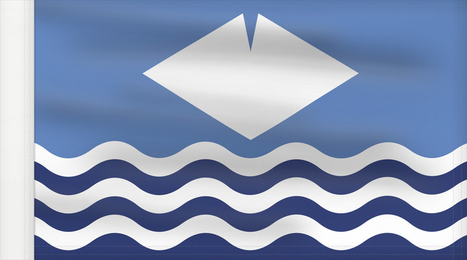 Bandera, con lado del asta reforzado: Isle of Wight	île de Wight	Isla de Wight	Isola di Wight	Isle of Wight The registered Isle of Wight