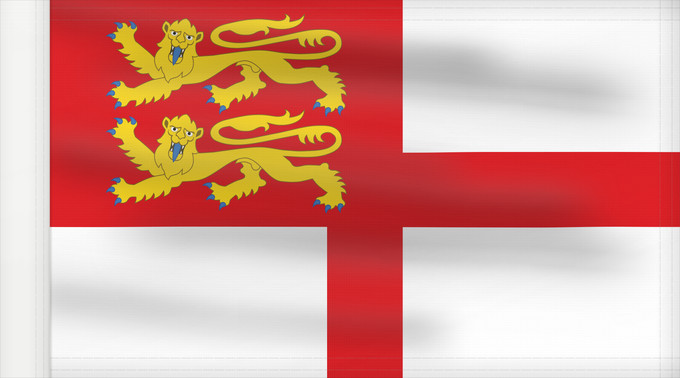 Bandera, con lado del asta reforzado: Sark	Sercq	Couleu de Ser