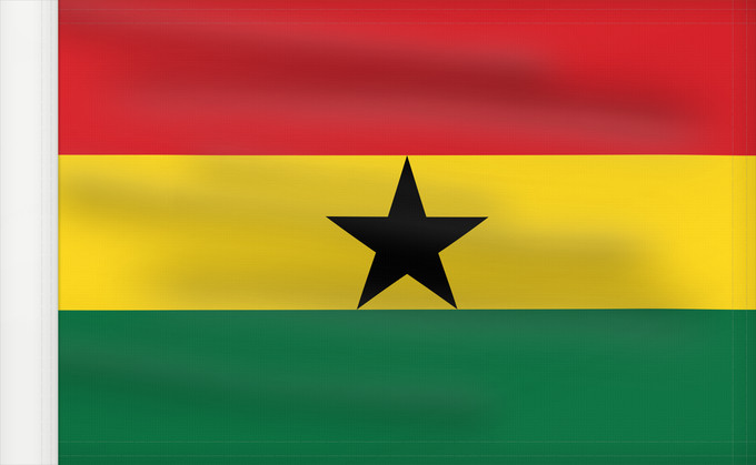 Bandera, con lado del asta reforzado: Ghana	علم غانا	Ganao	Ghanan	Ghána	Ghàna	Ndi Ghana	가나의 국기	Ghanas	Raaya bu Gana	Àsìá ilẹ̀ Ghana