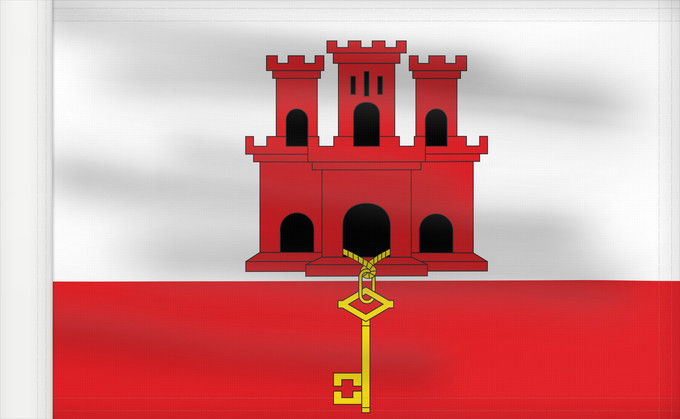 Drapeau, avec guindant renforcé : Gibraltar	Gibilterra	Banniel Jibraltar	Gibraltarko bandera