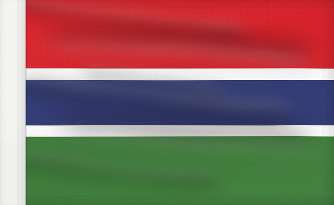 Drapeau, avec guindant renforcé : Gambia	Gambie	Gambias	Σημαία της Γκάμπια	Gambio	Gambian	Gambije