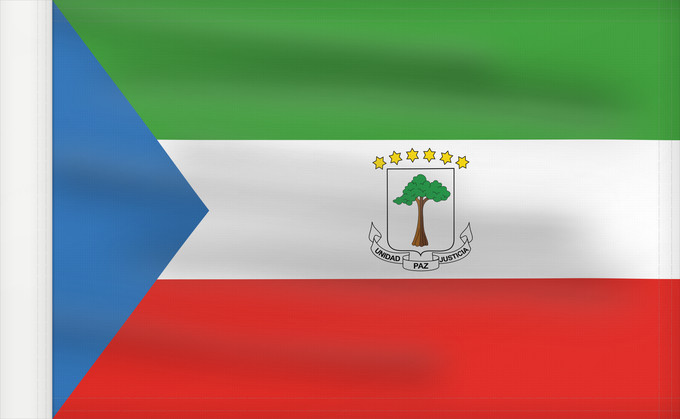 Flagge, mit verstärktem Besatzband: Equatorial Guinea Guinée équatoriale Guinea Ecuatorial Äquatorialguineas Guinea Equatoriale Guiné Equatorial علم غينيا الاستوائية Guinea Equatorial Ekvatora Gvineo Ekuatore Gineako bandera Bɛndɛ́lɛ ya Republiki ya Gine-Ekwatorial Флаг Экваториальной Гвине