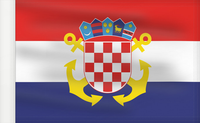 Bandera, con lado del asta reforzado: Naval Ensign of Croatia