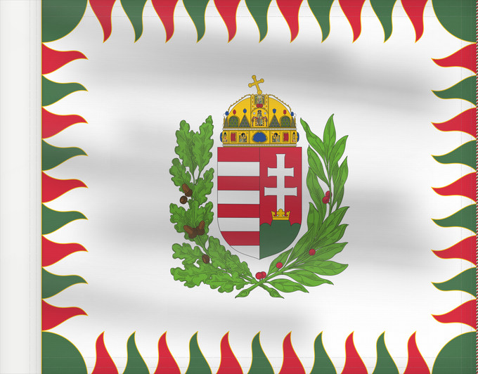 Bandera, con lado del asta reforzado: War Flag of Hungary	Colour for brigades	Oficiala milita armea flago de Hungario	1990 M