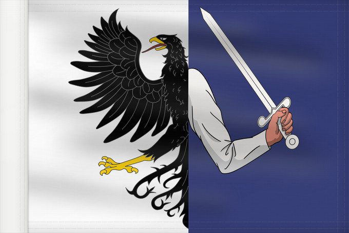 Bandera, con lado del asta reforzado: Connacht W Connacht Connacht ou Connaught