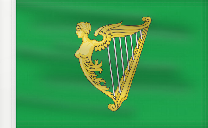 Drapeau, avec guindant renforcé : Green harp flag of Ireland A traditional green harp flag of Ireland with a slightly different harp from File Arms of Ireland Historical