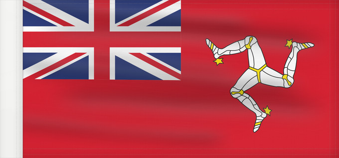 Bandiera, con lato dell'asta rinforzato: Civil Ensign of the Isle of Man	Civil ensign of the Isle of Man	Île de Man - Pavillon civil	Civil de la Isla de Man	Insel Man - Zivilschiffsflagge	Isola di Man - Insegna civile	Corrillagh brattagh Ellan Vannin