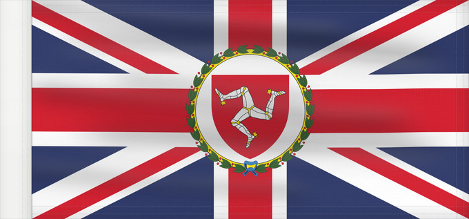 Bandera, con lado del asta reforzado: Lieutenant Governor of the Isle of Man	This flag was originally uploaded as w en Image Flag of the Governor of the Isle of Man	Lieutenant-Gouverneur de l'Île de Man	Teniente Gobernador de la Isla de Man	Vizegouverneur der Isle of Man	Luogotenente Governat