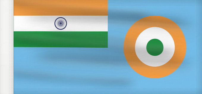 Flag, with reinforced hoist: Ensign of the Indian Air Force
