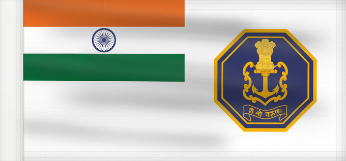 Flag, with reinforced hoist: Naval Ensign of India