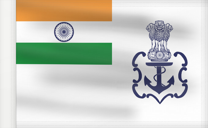 Flag, with reinforced hoist: Naval Ensign of India 2001 04