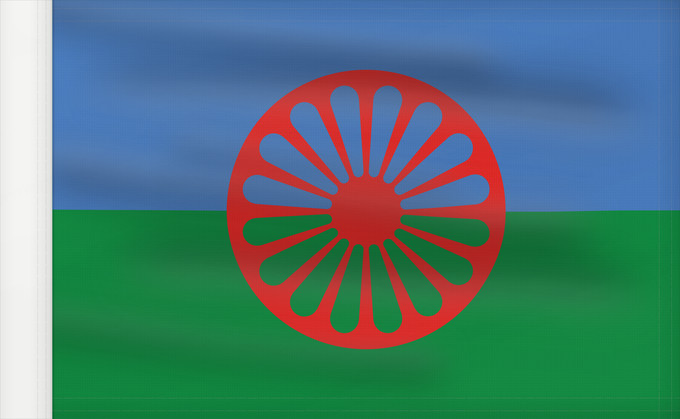Drapeau, avec guindant renforcé : Romani people	Roms	Pueblo gitano	Roma	Rom	Romani people, made using these dimensions