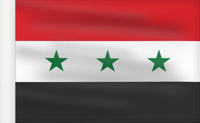 Bandera, con lado del asta reforzado: Iraq 1963-1991