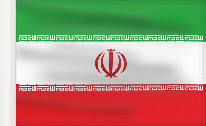 Flag, with reinforced hoist: Iran	Irán