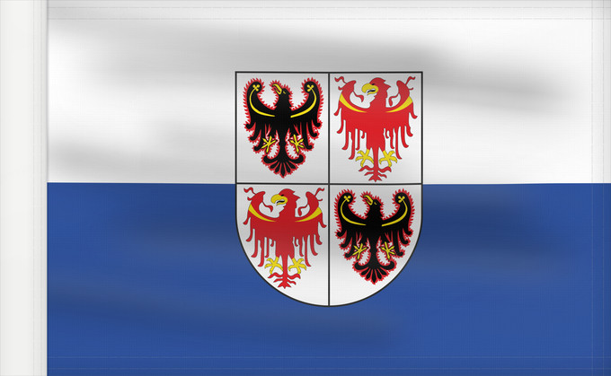 Drapeau, avec guindant renforcé : Trentino-South Tyrol	It is easy to put a border around this flag image	Région Autonome Trentin-Haut-Adige, Italie	Región Autónoma Trentino-Alto Adigio, Italia	Autonomen Region Trentino-Südtirol, Italien	Regione Autonoma Trentino-Alto Adige, Italia	Bannera