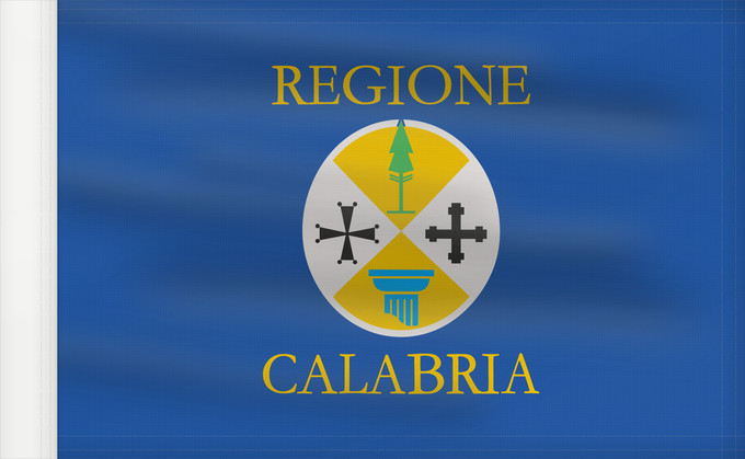 Drapeau, avec guindant renforcé : Calabria	Kalabrien	Regione italiana Calabria	Bannera di la riggiuni d Italia Calabbria