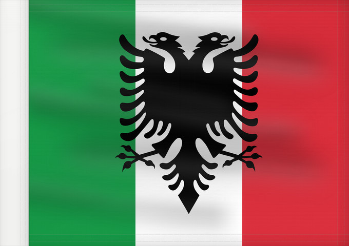 Bandera, con lado del asta reforzado: Italian Arberesh Arbëreshë people