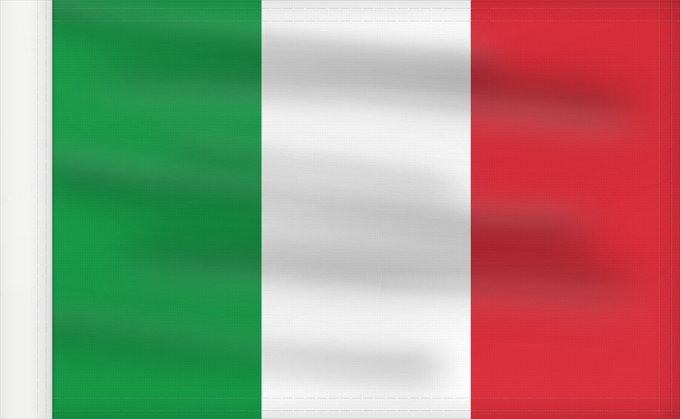 Drapeau, avec guindant renforcé : Italy	Italie	Italia	Italien