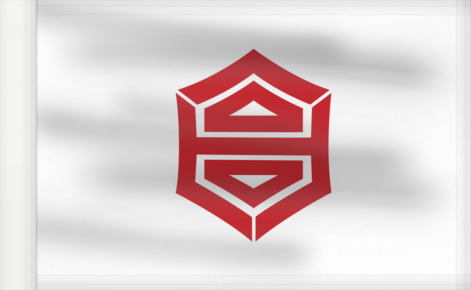 Bandera, con lado del asta reforzado:  Kôti [Kochi]