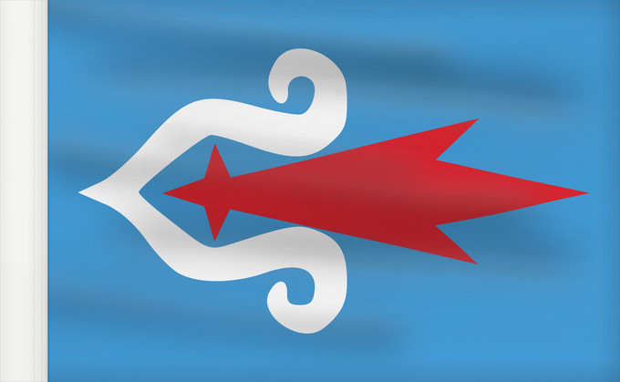 Bandera, con lado del asta reforzado: Ainu