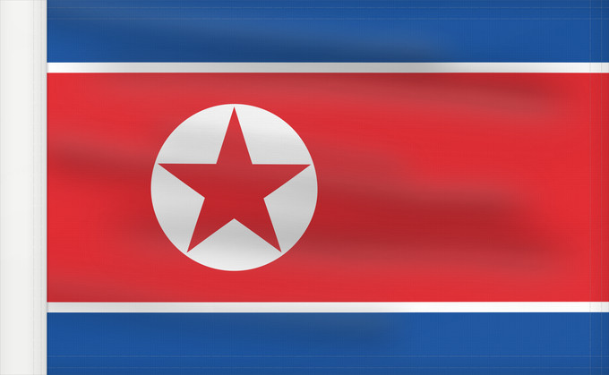 Bandiera, con lato dell'asta rinforzato: North Korea Korea (Democratic People's Republic) (North Korea) Corée du Nord Corea del Norte Nordkorea Corea del Nord Noord-Korea Coreia do Norte Korei Północnej Corea d o Norte علم كوريا الشمالية Национално знаме на Северна Корея উত্তর কোরিয়ার জাতীয় পত