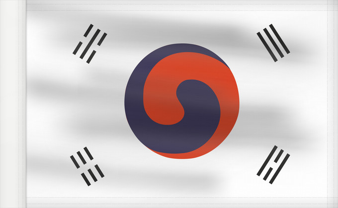 Bandera, con lado del asta reforzado: Korea 1882	1882 version of the flag of Korea