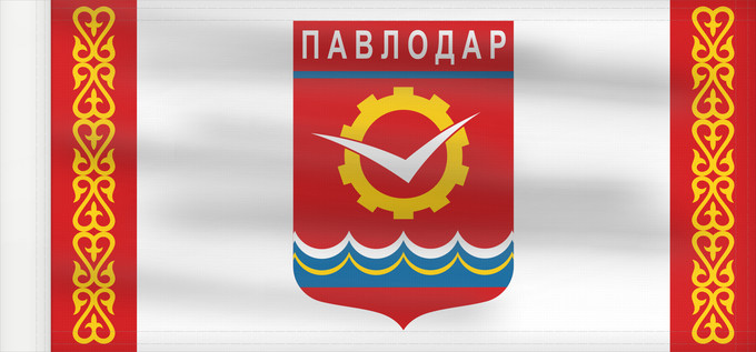 Flag, with reinforced hoist: Pavlodar	Pavlodar, Kazakhstan	Pawlodar