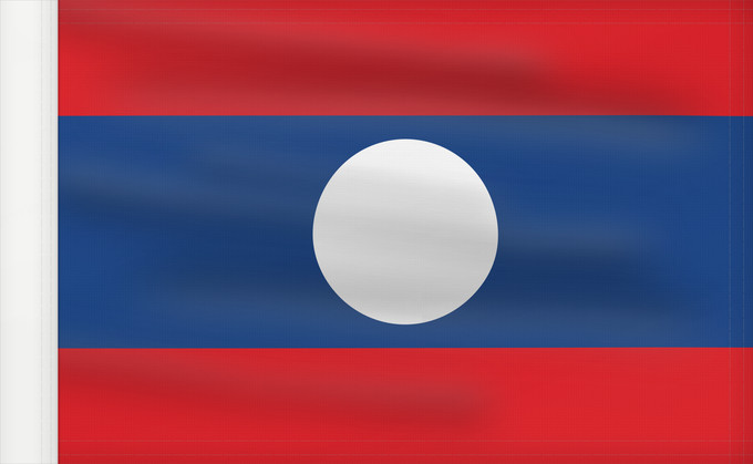 Bandera, con lado del asta reforzado: Laos	Lao People's Democratic Republic	Lao	پرچم لائوس	ທຸງຊາດລາວ	Флаг Лаоса	Laosa	ธงชาติ ลาว