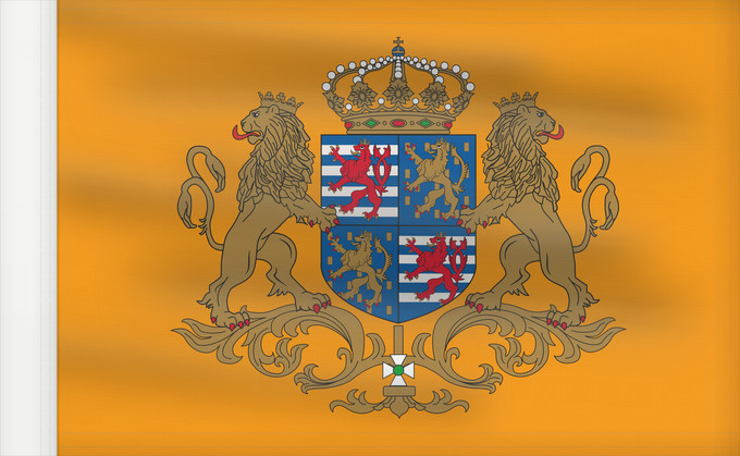 Flag, with reinforced hoist: Standard of the Grand Duke of Luxembourg Étendard du grand-duc de Luxembourg Estandarte del Gran Duque de Luxemburgo Standard der Großherzog von Luxemburg Stendardo del Granduca di Lussemburgo