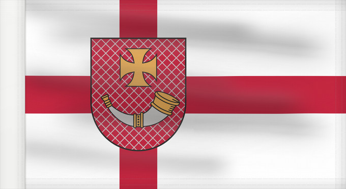 Flagge, mit verstärktem Besatzband: Ventspils City of Ventspils, Latvia Ventspils pilsētas karogs Флаг города Вентспилс