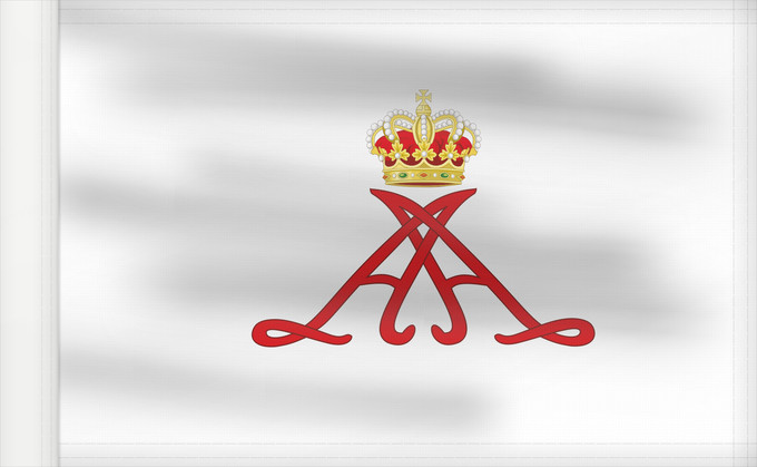 Flag, with reinforced hoist: Personal standard of Prince Alberto II of Monaco