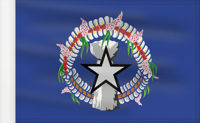 Drapeau, avec guindant renforcé : Northern Mariana Islands	Îles Mariannes du Nord	Islas Marianas del Norte	Nördliche Marianen	Isole Mariana del Nord