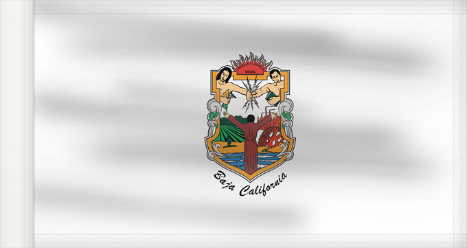 Flag, with reinforced hoist: Baja California De facto flag of Baja California Basse-Californie Baja California Īpān Tlani California