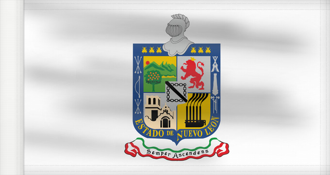 Bandera, con lado del asta reforzado: Nuevo Leon Nuevo León