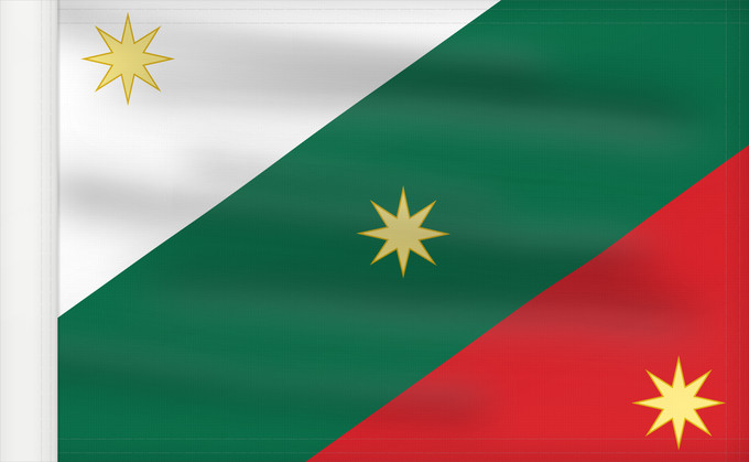 Drapeau, avec guindant renforcé : First flag of the Mexican Empire	Mexican Regency  First flag of the Mexican Empire