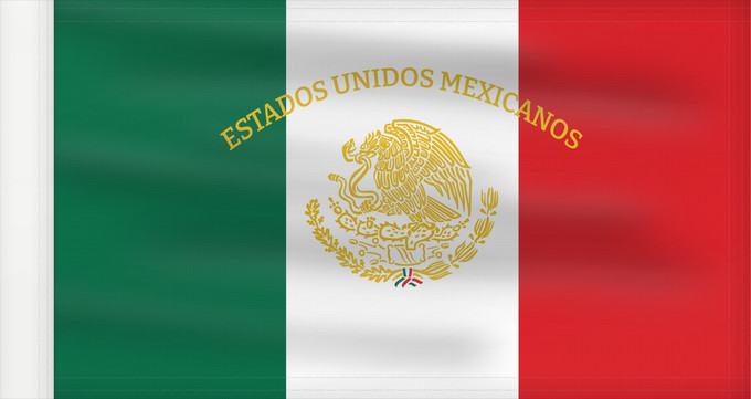 Flag, with reinforced hoist: Mexican Presidential Standard