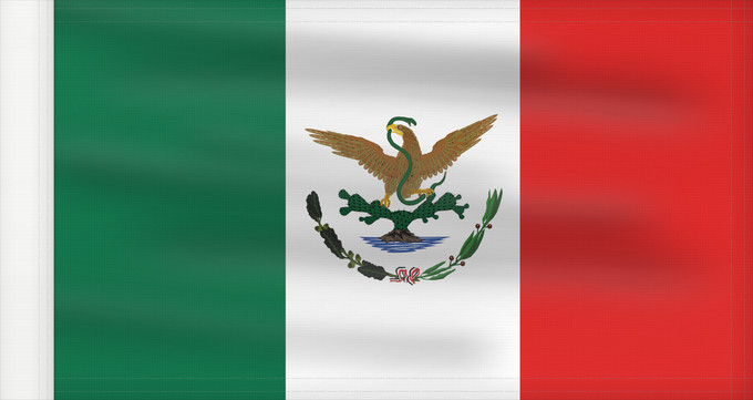 Drapeau, avec guindant renforcé : Mexico 1893-1916 Mexico (1893-1916) Mexique (1893-1916) México (1893-1916) Mexiko (1893-1916) Messico (1893-1916)