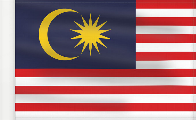 Drapeau, avec guindant renforcé : Malaysia	Malaysia – Jalur Gemilang  Stripes of Glory	Malaisie	Malasia	علم ماليزيا	Malaysia / بنديرا مليسيا	Malajzio	Malaisia lipp	Watawat ng Malaysia	​Mâ-lòi-sî-â koet-khì	馬来西亜の国旗	ទង់ជាតិម៉ាឡេស៊ី	Malaysi	ທຸງຊາດມາເລເຊຍ	​馬來西亞之國旗	Malaysia – Jalur Gemilang / 