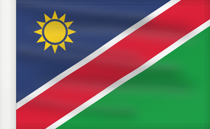 Bandera, con lado del asta reforzado: Namibia	Namibie	Namibië