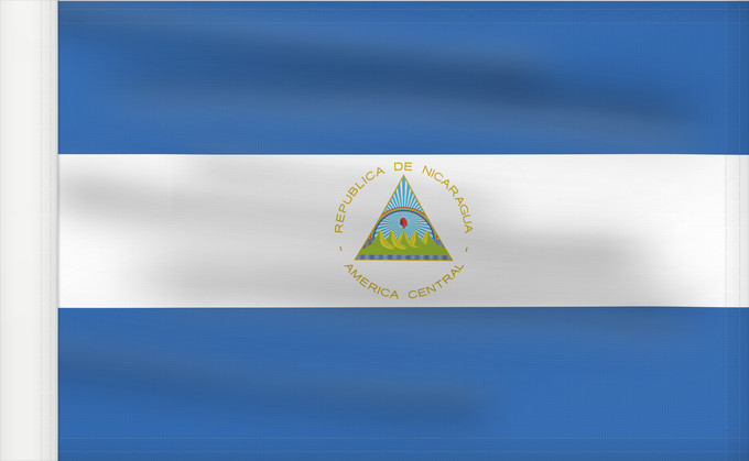 Bandera, con lado del asta reforzado: Nicaragua La República de Nicaragua Nikaragvo Флаг Никарагуа Nikaragve Nicaraguas