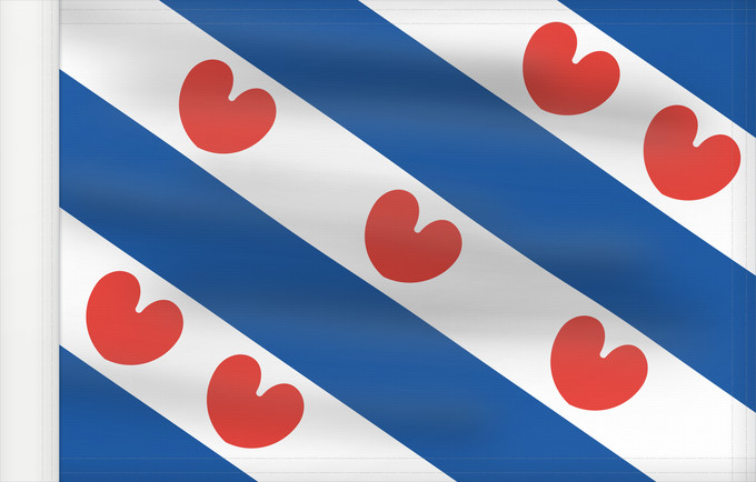 Bandera, con lado del asta reforzado: Frisian Dutch province of Friesland Frise Frisia Friesland De Friese vlag en het wapen hebben een gemeenschappelijke herkomst