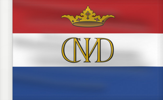 Flagge, mit verstärktem Besatzband: New Holland	Putative flag of Maurício de Nassau in Brazil	Nouvelle-Hollande (putative)	Nueva Holanda (putativa)	Neu-Holland (mutmaßlich)	Nuova Olanda (putativa)	Putativa de Maurício de Nassau no Brasil